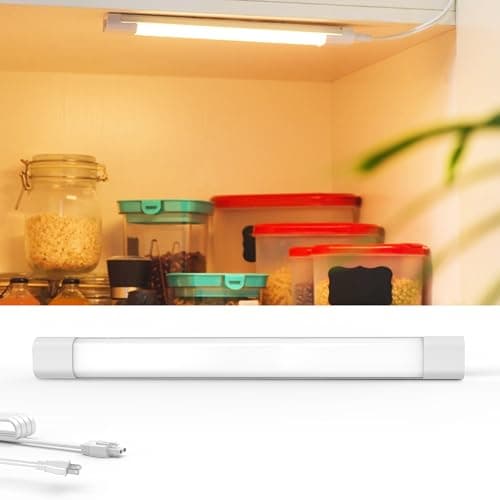 Snyloe 12" Under Cabinet Light Plug-in, 6.5W 500LM, Dimmable (100%/50%), Energy Efficient, 5FT Power Cord and 12" Linking Cord, Lightweight Design, Linkable Up to 30 Units, YT-4101-12 - Image 1