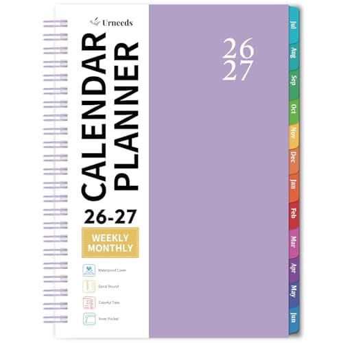 Planner 2026-2027 - Planner 2026-2027 Weekly and Monthly, July 2026 - June 2027, Academic Planner with Colorful Tabs, 6.4" x 8.4" - Purple - Image 1