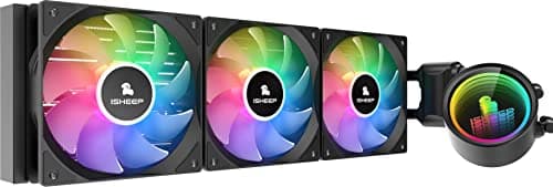 ISHEEP 360mm AIO Liquid CPU Cooler - ARGB Sync Fans, Dual Chamber Pump, Ultra-Quiet 20dB Operation, High-Performance Cooling for Intel & AMD Ryzen CPUs - Image 1