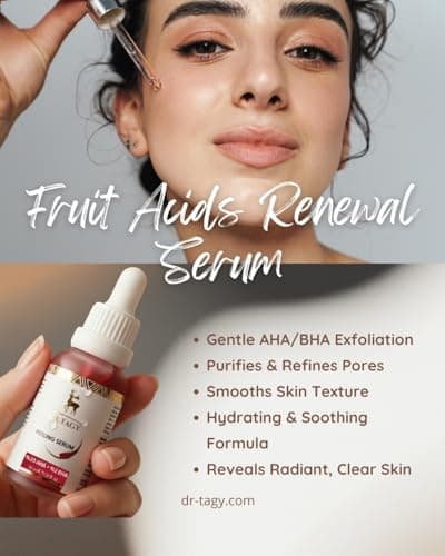 DR.TAGY Fruit Acid Serum – Gentle Exfoliation & Skin Brightening – AHA, BHA & Vitamin C – Pore Minimizer & Dark Spot Corrector – Hydrating & Soothing Formula – 30ml - Thumbnail 2