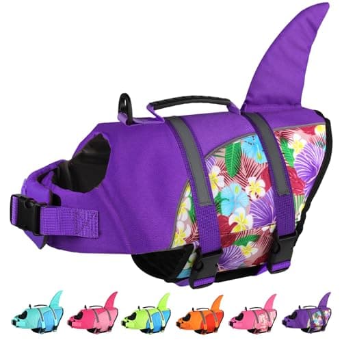 Doglay Shark Dog Life Jacket with Adjustable Vests for Swimming Boating, Ripstop Flotation Vest for Small to Large Dogs - Image 1