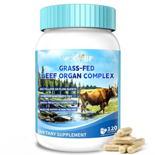 VCCVBB Beef Organ Supplements for Women, Beef Liver, Kidney, Heart, Uterus Tissue, Hormonal Balance, Immune Support,Natural Iron Vitamins Supplements for Energy, Grass Fed Pasture Raised 120 Capsules - Image 1