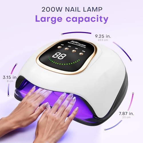 Gugusure Upgrade UV Nail Lamp. Nail Dryer for Gel Polish with Auto Sensor and 4 Timer Settings (Bright White) - Thumbnail 3