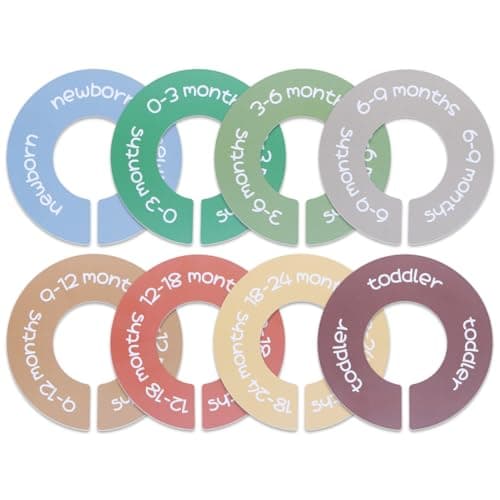 ITDYB Baby Closet Dividers - Set of 8 Round Double-Sided Clothes Dividers from Newborn to Toddler, Gender-Neutral Baby Clothes Organizer