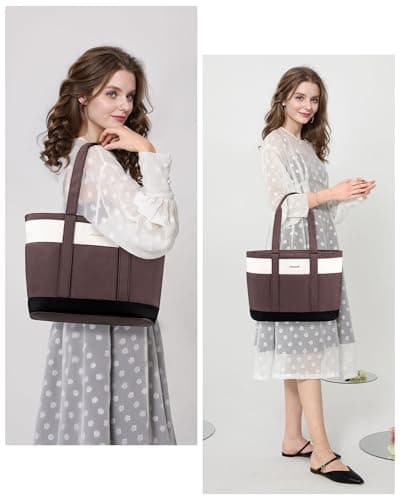 LOVEVOOK Travel Tote Bag for Women Coffee Small - Thumbnail 2