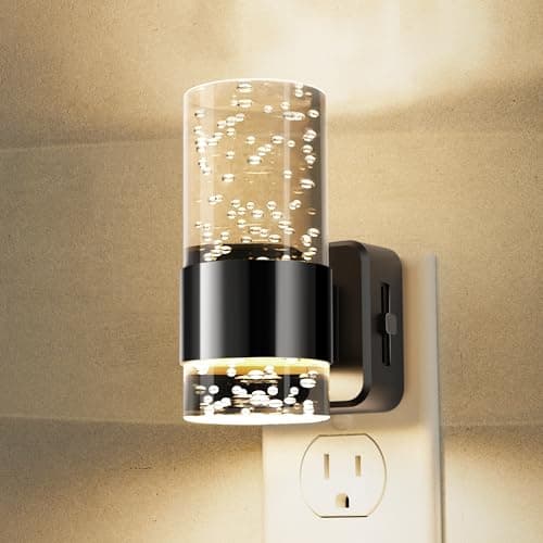 Night Lights Plug into Wall, Dimmable Night Light with Dusk to Dawn Sensor, Acrylic Night Light with Warm Light 3000K, Wall Sconce-Style Design Nightlight for Hallway, Bathroom, 1-Pack - Image 1