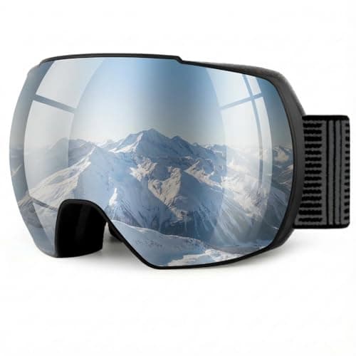 OULAIQI Ski Snow Goggles,OTG UV400 Protection,Anti Fog Skiing,Skating,Snowboarding,Snowboard Goggles For Men Women Youth (BlackSliver) - Image 1