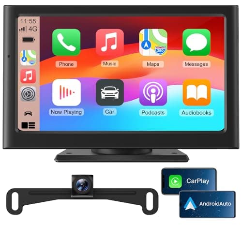 Foxpark Portable Carplay Car Screen for Apple & Android Auto-7" HD Wireless Car Play Touch Screen with Backup Camera,Car Audio Receivers with Voice Control,GPS Navigation,Bluetooth,Mirror Link,FM - Image 1