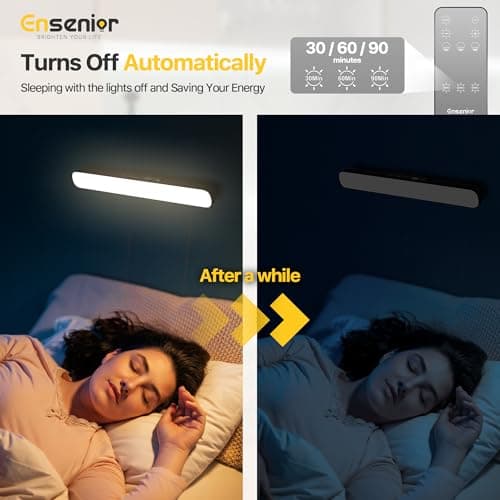 Under Cabinet Lights Wireless, Remote Control Rechargeable Light Bar with Timer, Magnetic LED Battery Operated Lights with Digital Display, Dimmable Touch Stick on Lights for Kitchen, Mirror 2500mAh - Thumbnail 4