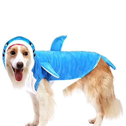 NACOCO Pet Shark Costume Clothes, Cute Christmas Dog Apparel Outfit for Large Dogs, Fall and Winter (Blue, 5XL) - Thumbnail 3