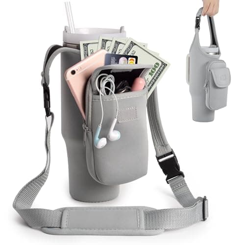 Bufilea Carrier Bag with Phone Holder Pockets for Stanley 40/30oz Tumbler with Handle, Insulated Neoprene Crossbody Bag Cup Holder w/Shoulder & Handheld Straps Fits Stanley Cup Accessories - Image 1