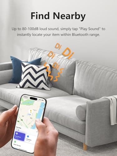 Lmrbelec Tracker Tags, Work with Apple Find My (iOS Only), Tracking Device Item Finder Locator Smart Tag for Luggage, Keys, Wallet, Bike (Black, 2 Pack) - Thumbnail 3