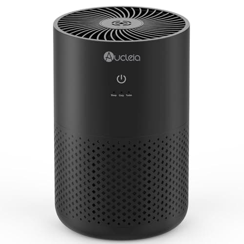Aucleia Air Purifiers for Bedroom Home with H13 True HEPA Filter, 20dB Quiet Air Cleaner for Pets Hair Dander Odor, Smoke Dust Pollen, Aromatherapy Function, Black - Image 1