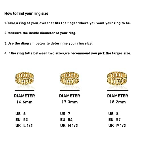 Valloey Rover Gold Rings for Women 14K Gold Filled Ring Dainty Eternity Band Minimalist Jewelry Gift for Women 6# - Thumbnail 6