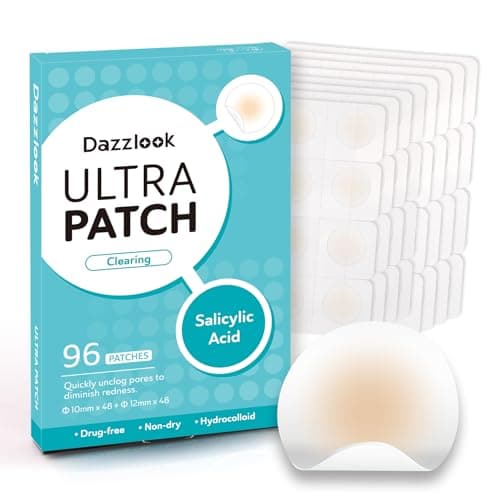 Dazzlook Ultra Pimple Patches, Zits and Blemishes Patch with Salicylic Acid (96 Counts), Invisible Hydrocolloid Pimple Stickers Large Bulk for Face and Skin - Image 1