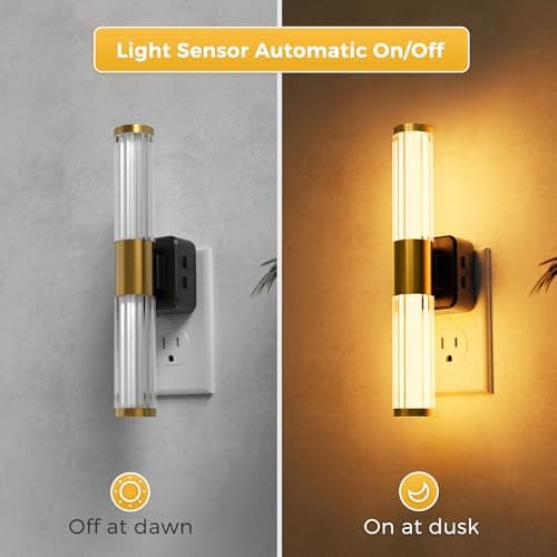 L LOHAS LED Night Lights Plug into Wall, RGB Color Changing Night Light for kids, Acrylic Rotating Nightlight Dimmable with Light Sensor, for Bedroom Bathroom Hallway Children Christmas Party, 1 Pack - Thumbnail 5