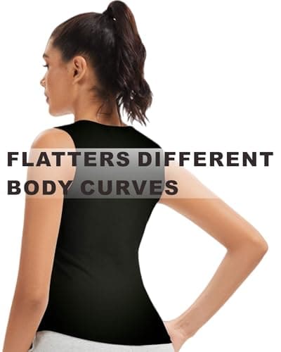 Women's Ribbed Cotton Tank Top Sleeveless Square Neck Tank Slim Fitted Knit Casual Tops Shirts - Thumbnail 4