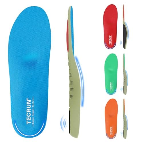 Plantar Fasciitis Relief Insoles Orthotic Arch Support Inserts Women Men - 8 in 1 Foot Pain Relief Shock Absorb Work Boot Shoe Insoles 4 Arch Types for Your Best Fit & All-Day Comfort Support