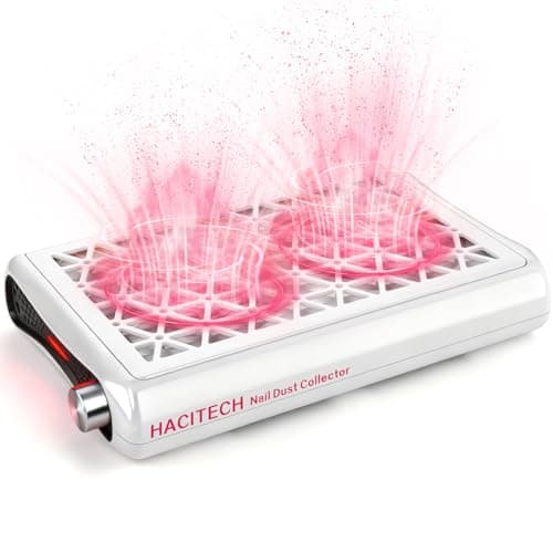 HACITECH Nail Dust Collector | 1600PA Strong Suction, 10-Level Adjustable Speed, 30 Filter Paper Included | Salon & Home Dust Collector Nail Tech - Image 1