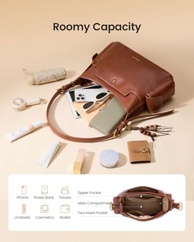 LOVEVOOK Hobo Purses for Women,Soft Faux Leather Crossbody Purse with Tassel Charms,Women's Shoulder Handbags for Daily - Thumbnail 3