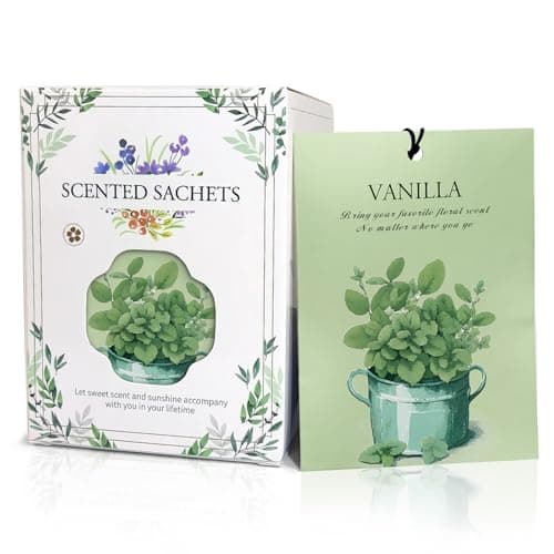 HOMELLAX Vanilla Scented Sachet Bags - 12 Pack Closet & Drawer Freshener, Long Lasting Odor Eliminator for Wardrobes, Cars & Storage, Home Fragrance Air Freshener Sachets - Image 1