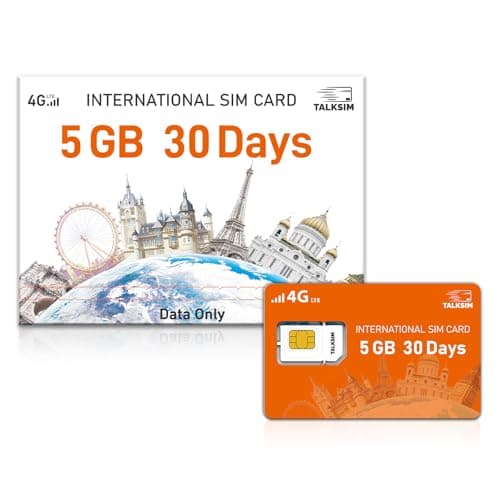 International SIM Card 5GB Data for 30 Days, 4G LTE Coverage Across 45 Countries (USA, UK, Europe, Asia, Africa), Prepaid Travel SIM Data Only for Unlocked Phones, Tablets, Hotspots – No Contract - Image 1