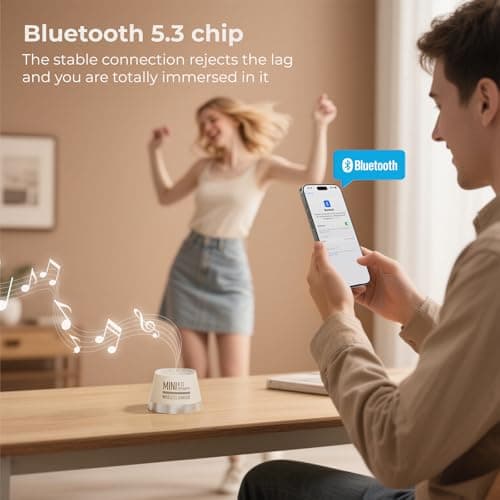 Magnetic Bluetooth Speaker, Wireless Charger Station, Portable Mini Speaker with Wireless Charger & Phone Stand, Bluetooth Speakers for Kitche, Refrigerator, Anything Magnet, Gifts (Milky White) - Thumbnail 6