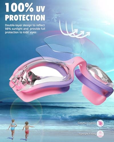 Aegend Swim Goggles - Kids Swimming Goggles for 3-14 Boys Girls Youth No Leaking Clear Vision - Thumbnail 4