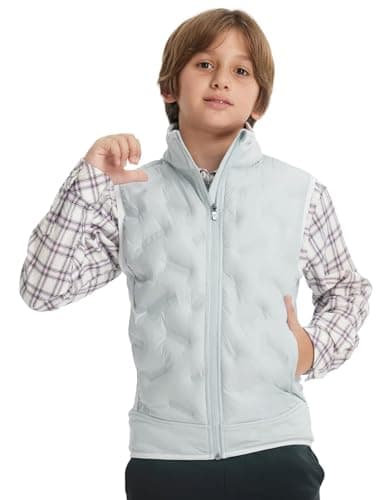 M MAELREG Boys Puffer Quilted Vest Warm Lightweight Sleeveless Kids Jacket with Pockets for School Outdoor Winter - Image 1