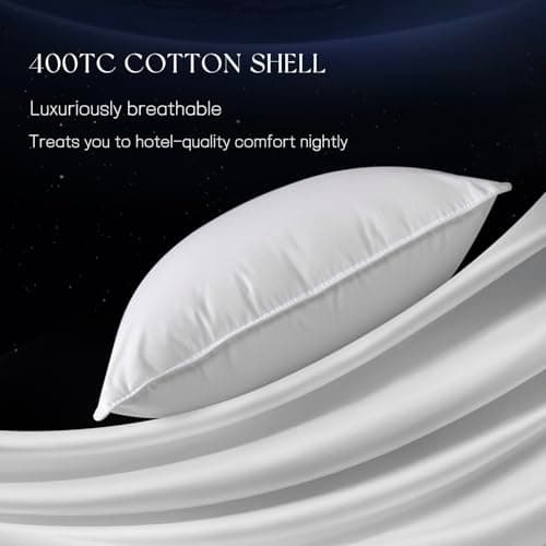 Acnalboma Luxury Goose Down Pillow Standard, Hotel Quality Bed Pillows for Sleeping, 900+ Fill Power, Premium Feather Pillow Fluffy Soft Down Pillow, 400 Count Cotton Shell, 1 Pack, 19"x26" - Thumbnail 6