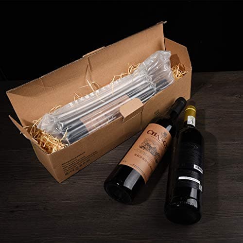 Wine Bottle Travel Protector Bags,LIVEBAY Inflatable Air Column Cushion Wine Protector Bags with Pump for Shipping, 100 Pack - Thumbnail 2
