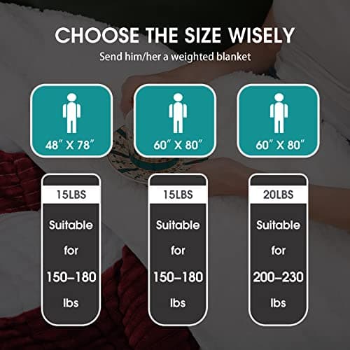 Sherpa Weighted Blanket for Adults 15lbs, 48"x72", Twin Full Size Fuzzy Heavy Throw Blanket for 120-160lbs, Microfiber Soft Thick Big Blankets Weighted Comforter Breathable Gift for Sleeping, Red - Thumbnail 6