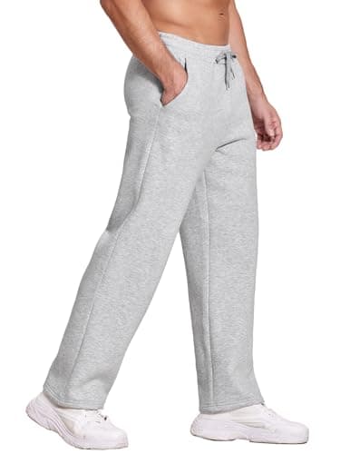 Deyeek Men's Sweat Pants Baggy Sweats Cotton Fleece Pants Men Winter Sherpa Sweatpants with Pockets 3XL Grey Sweatpants Men - Image 1
