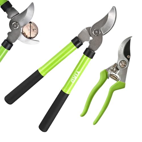 Loppers for Tree Trimmer 15" Branch Cutter and Garden Shears Set Bypass Pruning Shears,Rust-Resistant Clipper,1" Diameter Cut Capacity,Shock-Absorbing Handle,Gardening Pruners for Yard,Plant,Hedge - Image 1