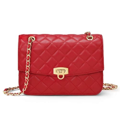 GEMIU Crossbody Bags for Women Quilted Purses for Women Clutch Purses with Chain Strap Red - Image 1