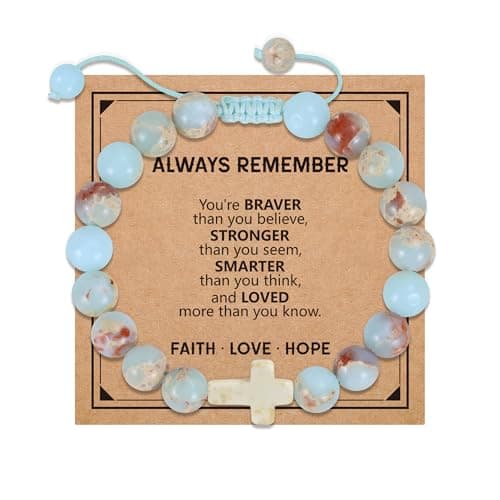 BAYLAY Easter Basket Stuffers for Girls Kids, Cross Bracelet Gifts for Teen Teenage Girls Christian Religious Easter Essential Basket Fillers Baptism Birthday Gift for Girl - Image 1