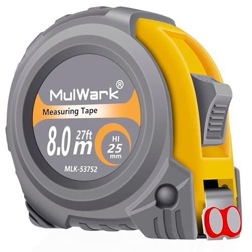 MulWark 25ft Metric Tape Measure, Easy Read Measuring Tape Retractable with Fractions 1/8, Both-Side Metal Blade, Magnetic Hook & Shockproof Case for Construction, Carpenter, Architect, Woodworking - Image 1