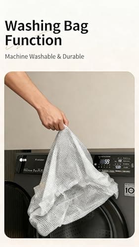 Wall Mounted Laundry Hamper, No Drilling Foldable Dual Compartment with Breathable Mesh, Large Capacity Detachable Laundry Bags for Small Apartments, Dorms & Bathrooms, Space-Saving Heavy-Duty - Thumbnail 3