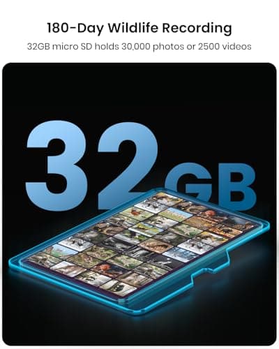 Misstech 4K UHD Solar Trail Camera for Game & Wildlife Monitoring - 0.1s Fast Activation to Record Animals, 64MP/4K Clear Night Vision, No Monthly Fee, App Control, IP66 Waterproof, 32GB SD Card - Thumbnail 6