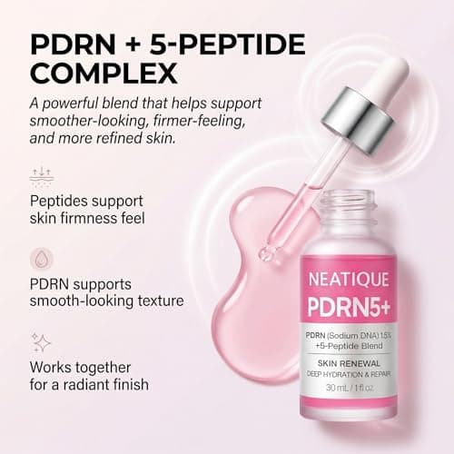 PDRN Serum by Neatique, PDRN (Sodium DNA) 1.5% + 5-Peptide Blend, Hydrating Face Serum, Moisture Barrier Support, Smooth & Plump-Looking Skin, Lightweight Essence, 1 fl oz (30 mL) - Thumbnail 3