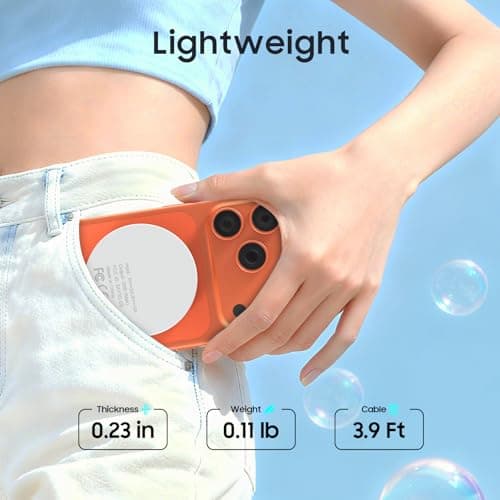 for 20W Magnetic Charger with 25W PD Adapter - Wireless Charger for iPhone 17/16/15/14/13/12 Series, Fast Charging Pad for AirPods 4/3/2/Pro - Thumbnail 5