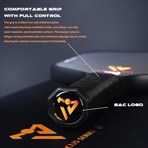 T700 Carbon Fiber Pickleball Paddles, Pickleball Set 16mm Pickle Ball Rackets with CMS Matte Surface Lightweight Honeycomb Core & Durable Edge Guard Protector Larger Sweet Spot - Thumbnail 6