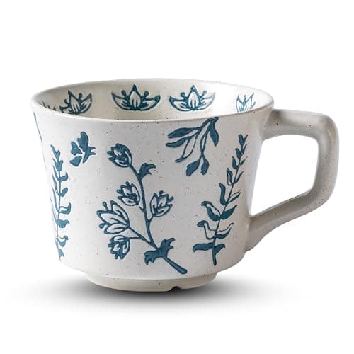 Ceramic Mug 11 oz Unique Luxurious Cup, Mug for Coffee Milk Latte Cappuccino Tea, Office Home Dishwasher Microwave Freezer Safe Stoneware Handmade Minimalist Cup Blue - Image 1