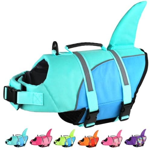 Doglay Dog Life Jacket, Ripstop Cute Shark Dog Life Jacket with Superior Buoyancy and Rescue Handle, Adjustable Dog Life Vests for Swimming Boating, Pet Flotation Vest for Small Medium Large Dogs - Image 1