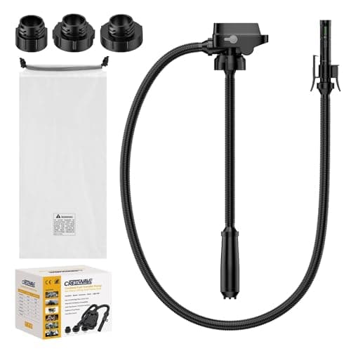 CrestWave Automatic Cordless Fuel Transfer Pump, 3.2 GPM Gas Can Pump Battery Powered, Compatible with DeWalt DCB20 & Milwaukee M18, for Lawn Mower, Tractor, Generator Fueling - Bare Tool