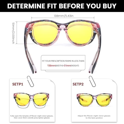 Xfeel Night Driving Glasses for Women - Anti Glare Night Vision for Low-Light Conditions - Thumbnail 4