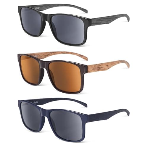 LADEESSE 3 Pack Reading Sunglasses For Men/Women - Fashion UV400 Sunglasses With Readers Built In Sun Outdoor Protection 1.5（No Bifocal） - Image 1
