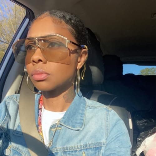 FEISEDY Classic Siamese One Piece Oversized Sunglasses Nice Rimless Stylish Retro Design for Women Men B2634 - Thumbnail 4