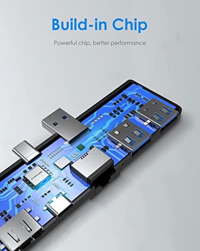 LENTION Surface Pro Dock, 5-in-1 Surface Pro 7 Hub, 4K@60Hz USBC to HDMI Hub, USB C to Gigabit Ethernet Hub, 2 x USB 3.0 Hub, PD 60W Type C Charging Port Hub(CS35, Black) - Thumbnail 6