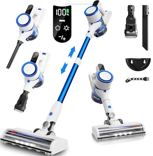 Krwaxsy Vacuum Cleaner,450W Powerful Suction, 50-Min Long Runtime, Anti-Tangle Brush, Smart LED Display, Lightweight Cordless Stick Vacuum Cleaner for Pet Hair, Hard Floors, Carpet & Home - Image 1